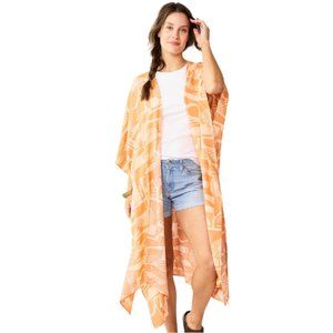 NWT SONOMA GEO TACKED RUANA (OS / CLAY)